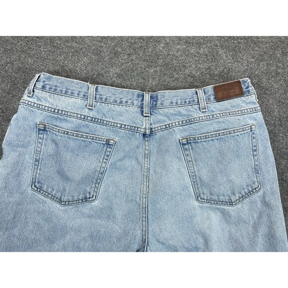 LL Bean Jeans Mens 42x29 Blue Comfort Waist Elastic Light Wash 100% Cotton Denim - Picture 5 of 9